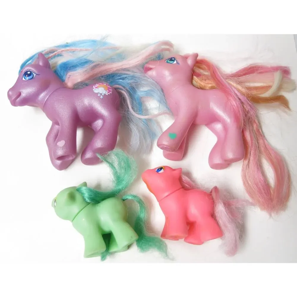 Vintage My Little Pony Bundle of 7 and Shoes Sparkleworks Luau Y2K Kids Toys